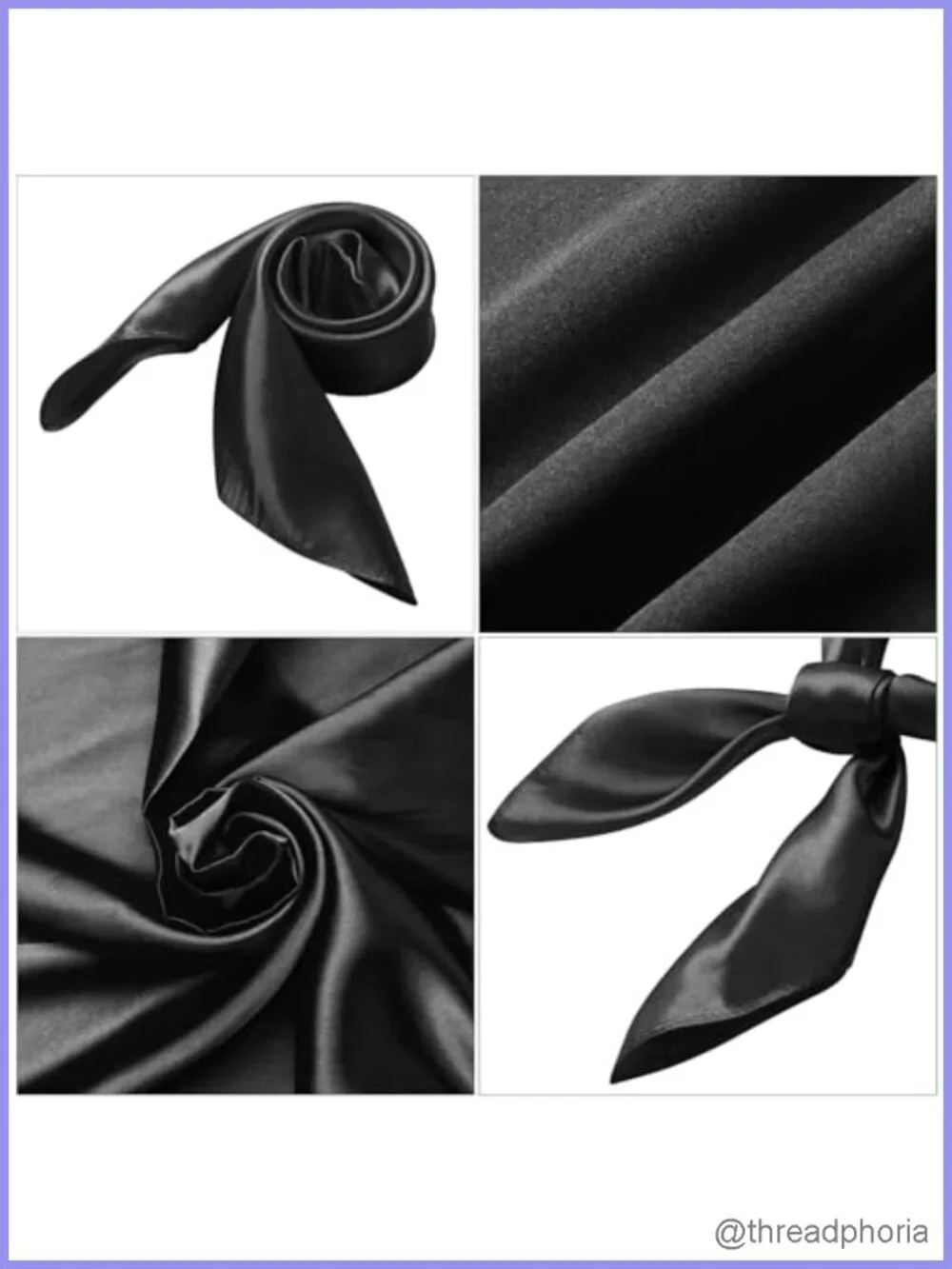 Satin Square Scarf 23.6in Silk Like Head Neck Bandana